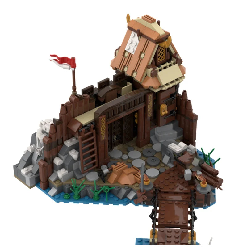 Viking Village Gate - Medieval MOC Building Blocks Expansion