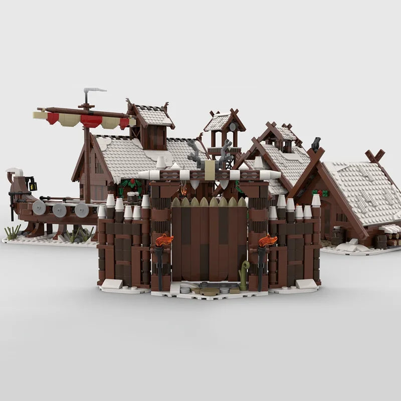 Winter Viking Village MOC - 3158-Piece Building Block Set
