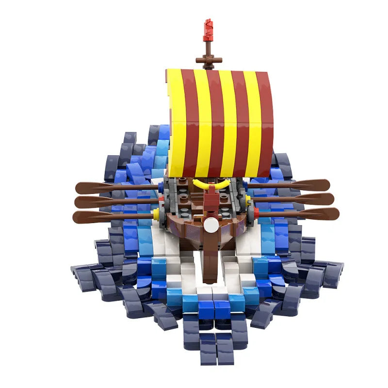 Nordic Viking Longship MOC - 544 Piece Building Block Model