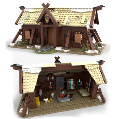 Medieval Viking Tribe Longhouse & Guard Tower - MOC Building Set