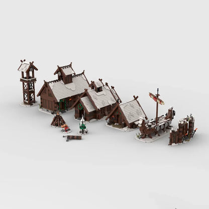 Winter Viking Village MOC - 3158-Piece Building Block Set