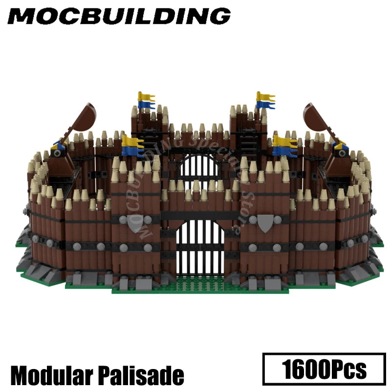 Viking Palisade Watchtower - Modular Medieval MOC Building Set