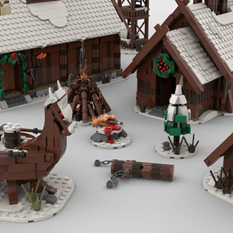 Winter Viking Village MOC - 3158-Piece Building Block Set