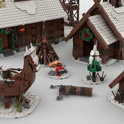 Winter Viking Village MOC - 3158-Piece Building Block Set