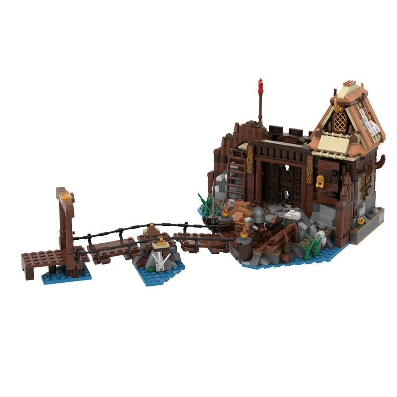 Viking Village Gate - Medieval MOC Building Blocks Expansion