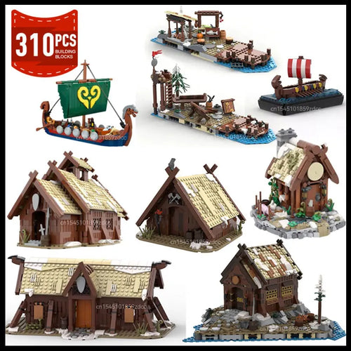 Viking Medieval Village & Longship MOC Building Blocks - Architecture