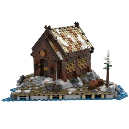 Viking Village MOC - Medieval Longship Building Blocks Set