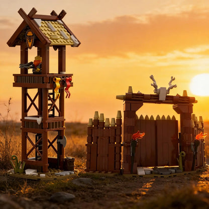 Medieval Viking Castle & Archery Range Building Block Set
