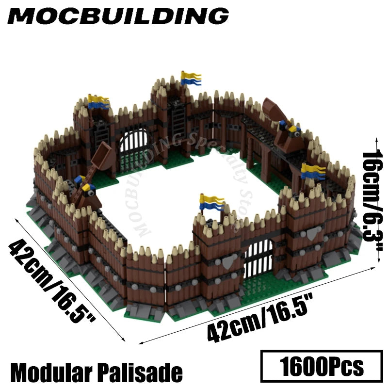 Viking Palisade Watchtower - Modular Medieval MOC Building Set