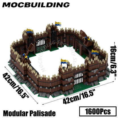 Viking Palisade Watchtower - Modular Medieval MOC Building Set