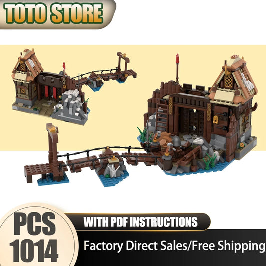 Viking Village Gate - Medieval MOC Building Blocks Expansion