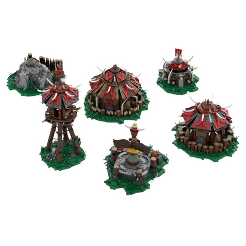 Medieval Viking Tribe Longhouse & Guard Tower - MOC Building Set