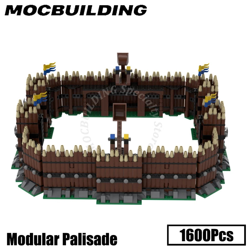 Viking Palisade Watchtower - Modular Medieval MOC Building Set