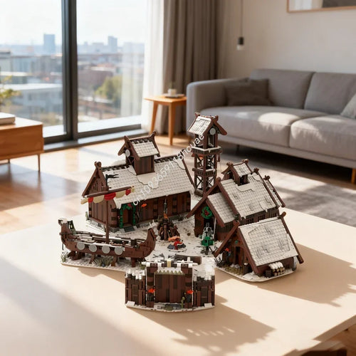 Winter Viking Village MOC - 3158-Piece Building Block Set