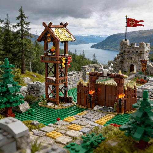 Medieval Viking Castle & Archery Range Building Block Set