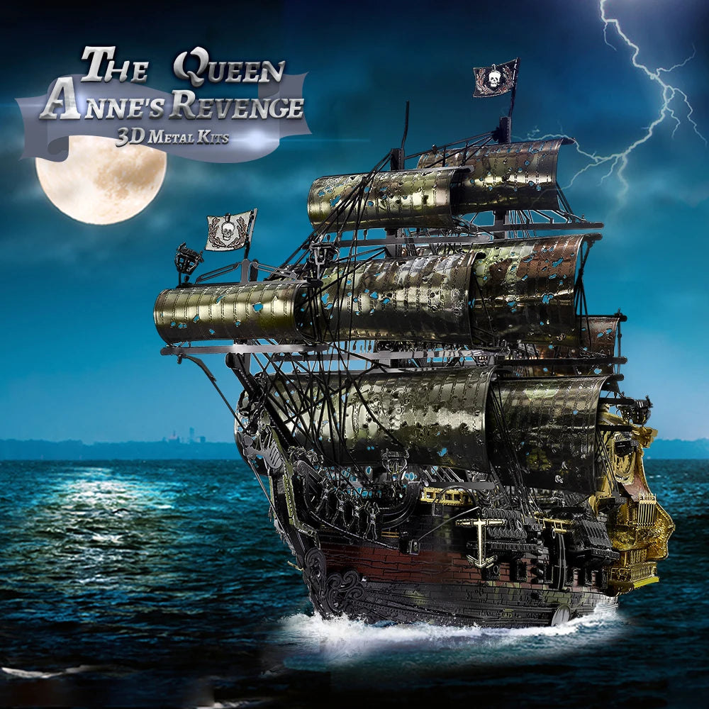Queen Anne's Revenge - 3D Metal Pirate Ship Puzzle