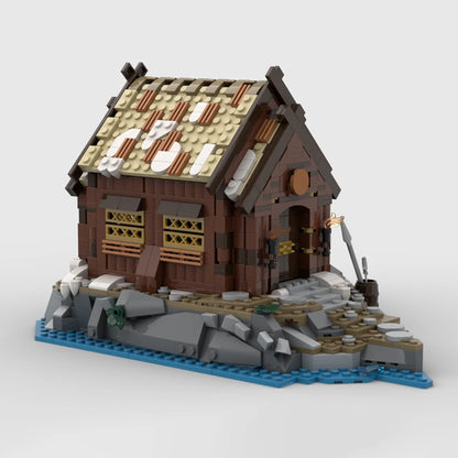 Viking Village MOC - Medieval Longship Building Blocks Set