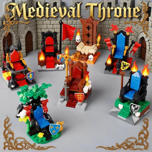 Medieval Viking Throne MOC - Castle King Building Blocks Set