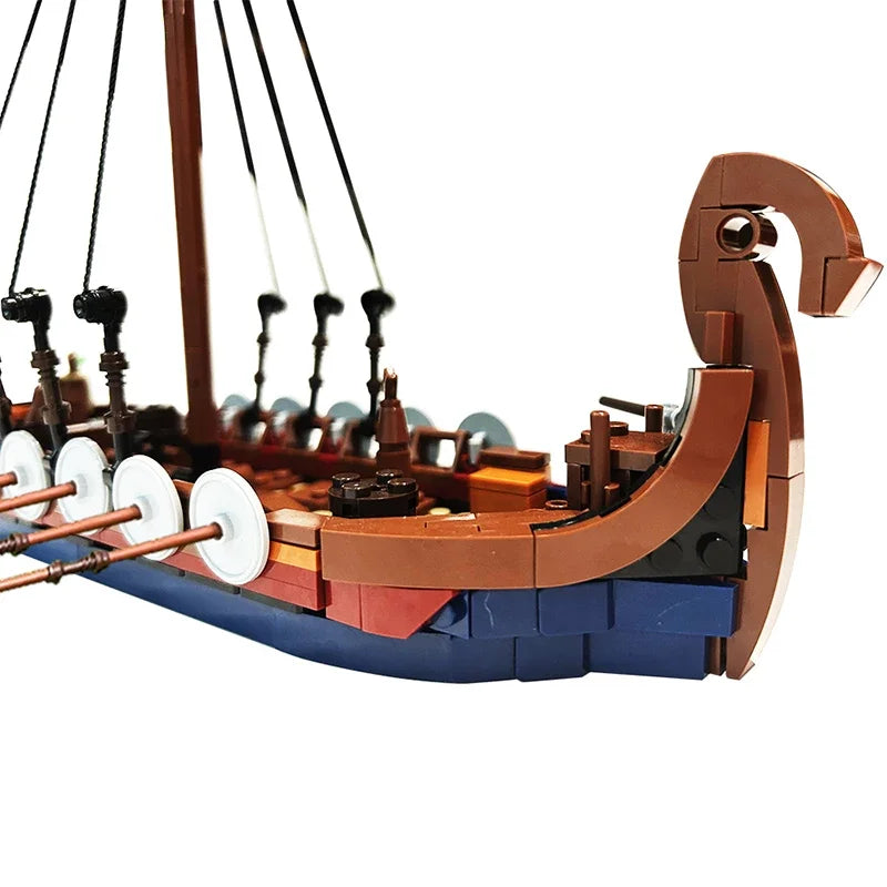 Viking Longship MOC - Medieval Military Building Block Set