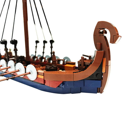Viking Longship MOC - Medieval Military Building Block Set