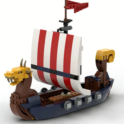 Viking Drakkar Longship MOC - 226-Piece Building Block Set