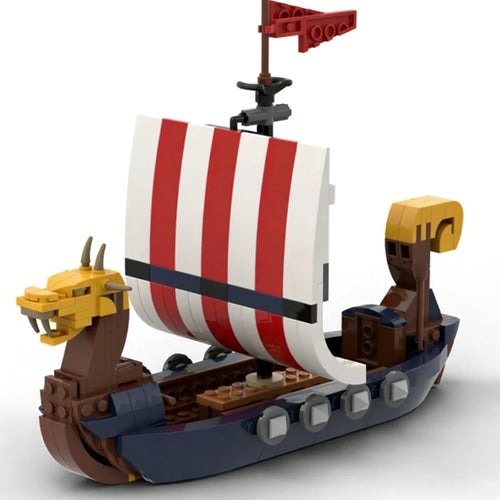 Viking Drakkar Longship MOC - 226-Piece Building Block Set